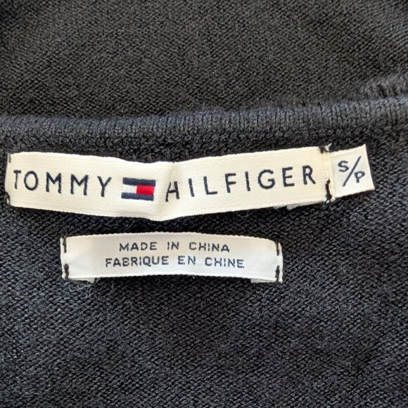 Tommy Hilfiger Black Y2K Spaghetti Strap Knit Top Beaded with‎ Ruffles Size SP - Picture 14 of 14